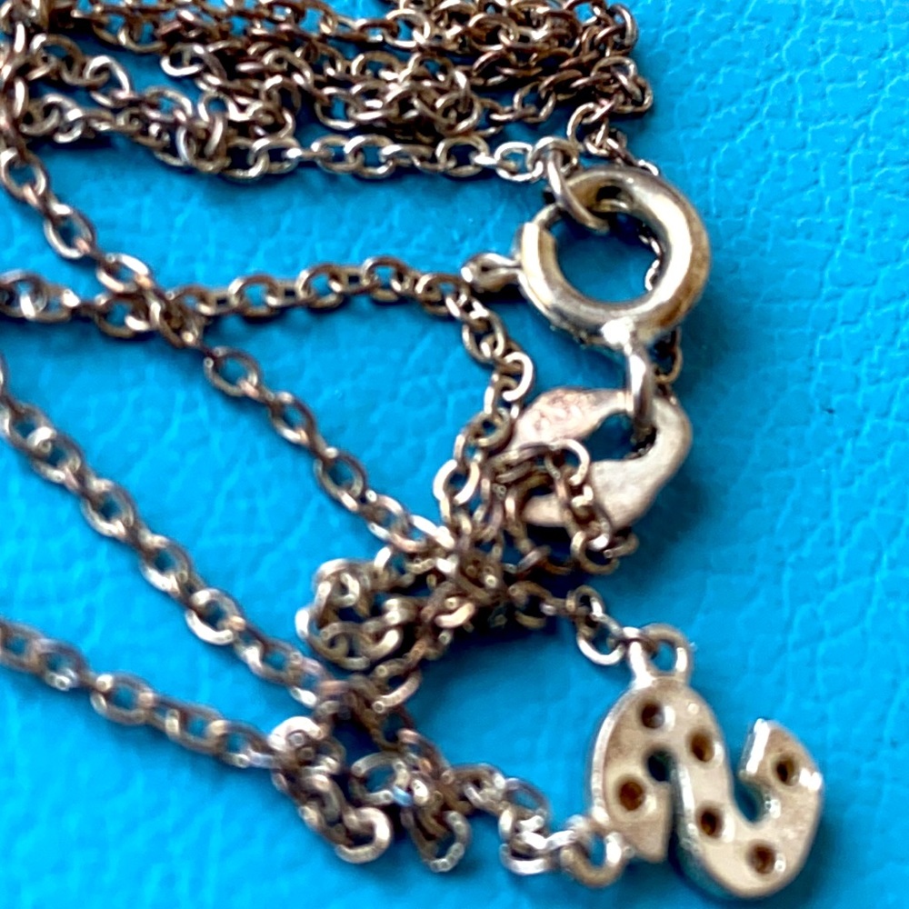Tiny Adorable Initial S Sterling Silver Necklace - image 6
